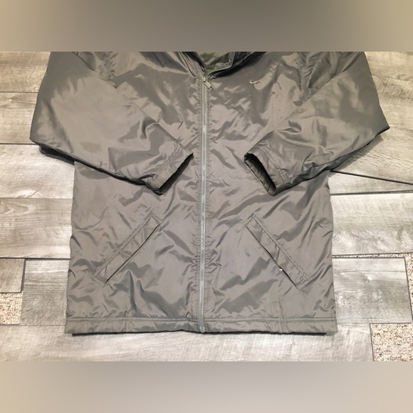 Vintage Nike Puffy Insulated Gray Hooded Full Zip Parka Coat Jacket Size Large - Picture 4 of 14